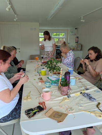 Guests crafting together