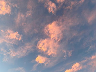 A glowing sunset sky over the retreat